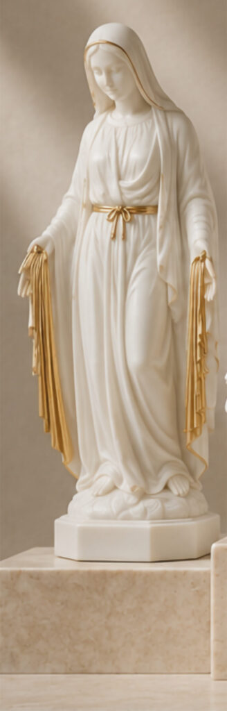 Statuette en albâtre de la Vierge miraculeuse